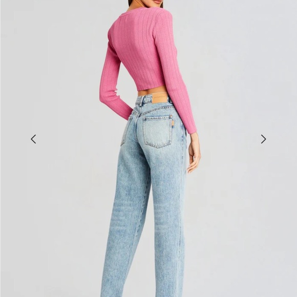 NWT LAUREL KNIT JACKET by Retrofete small shoulder pads cardigan blazer pink - Picture 4 of 6